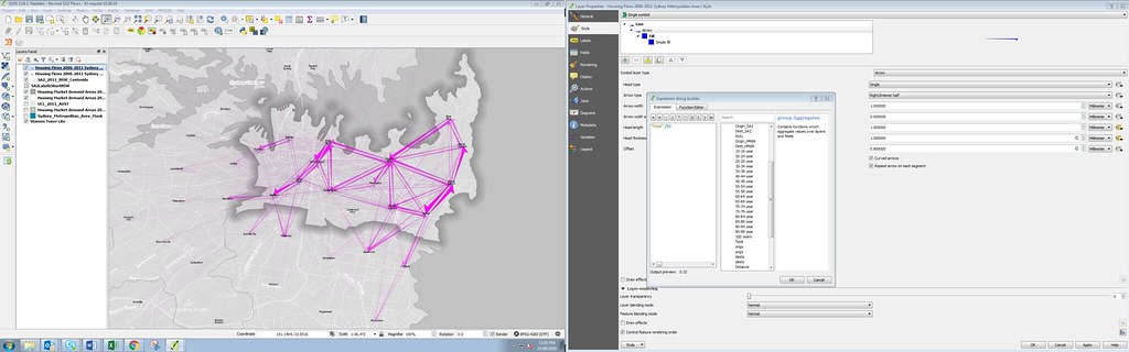 Local Flows - Arrow Styling in QGIS 2.16