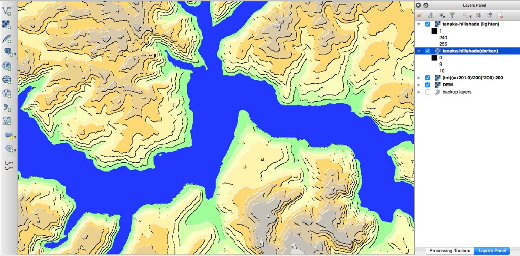 Raster Tanaka Contours in QGIS