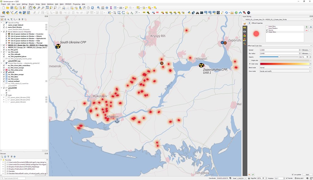 Power plants & fires in Ukraine