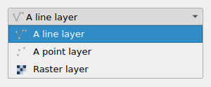 QgsMapLayerComboBox in the expanded state