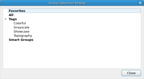QgsStyleGroupSelectionDialog