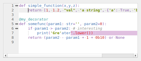 QgsCodeEditorWidget containing a QgsCodeEditorPython editor